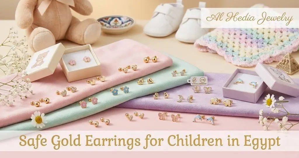 Gold earrings for kids in Egypt